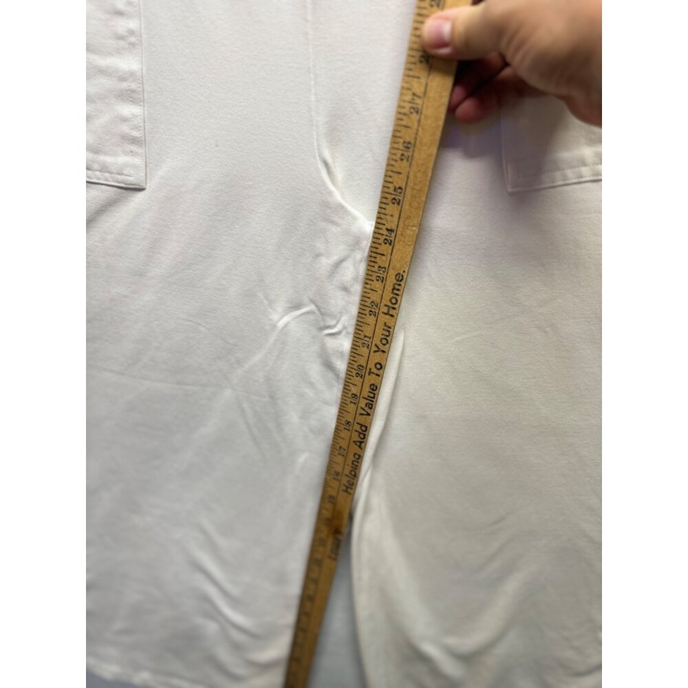 Capri Yoga Pants White Renee Greenstein Women With Control Stretch Pockets Large - Picture 4 of 8